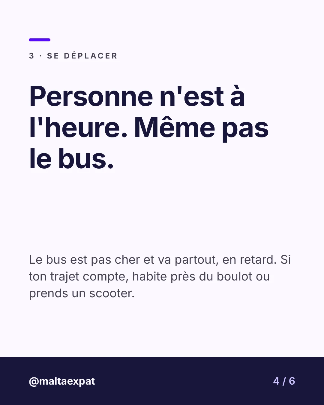 Slide 4 : Personne n'est à l'heure. Même pas le bus.
