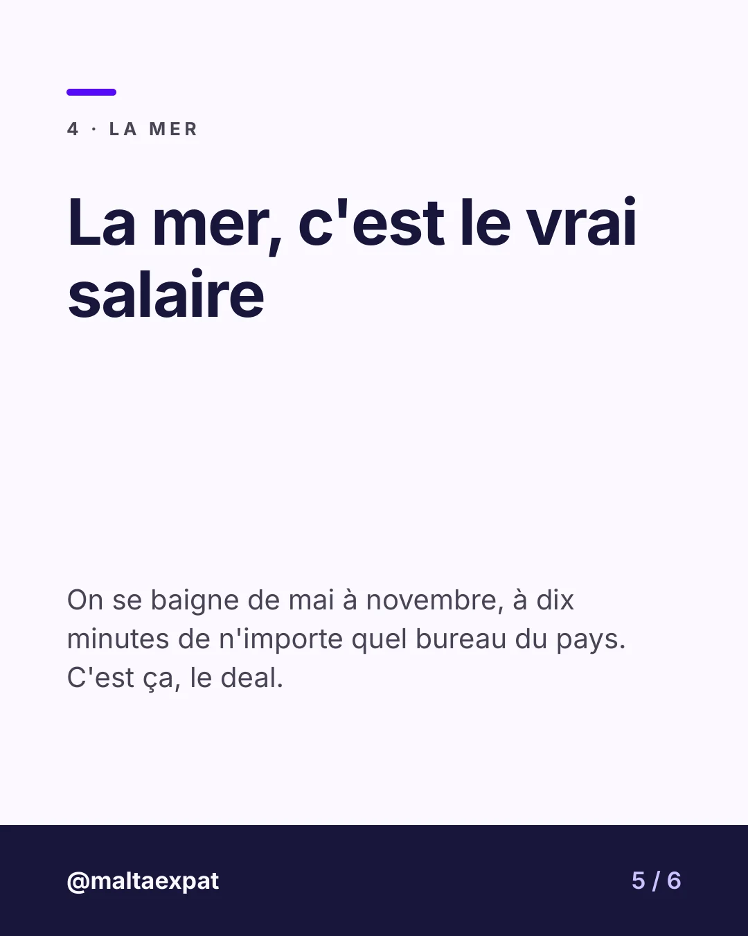 Slide 5 : La mer, c'est le vrai salaire